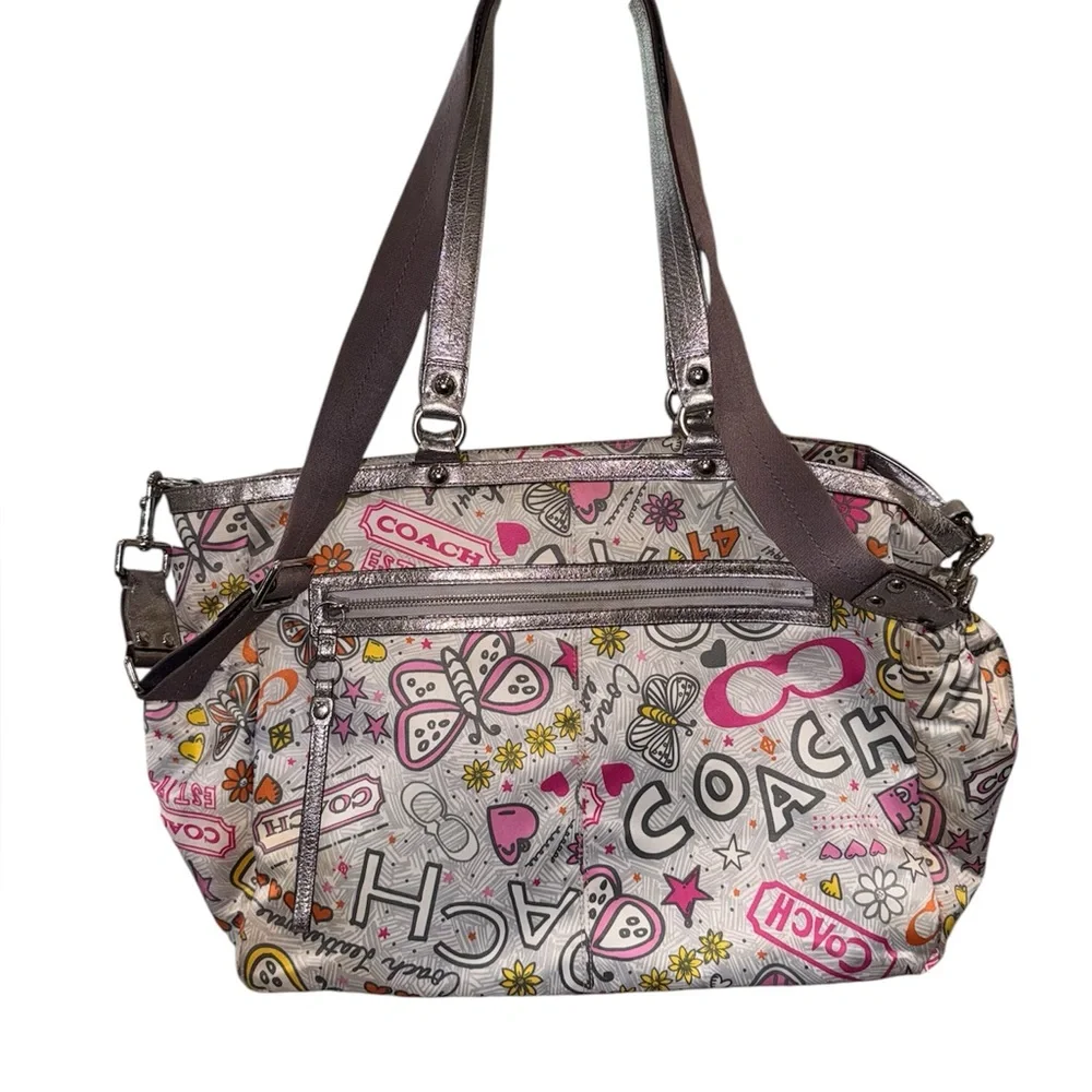 Coach Poppy Multicolor Diaper Tote Bag - Picture 3 of 13